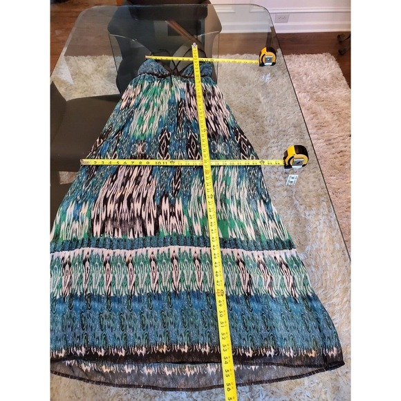 JFW Women Multicolor 100% Polyester Sweetheart Neck Sleeveless Long Maxi Dress L - Picture 9 of 10